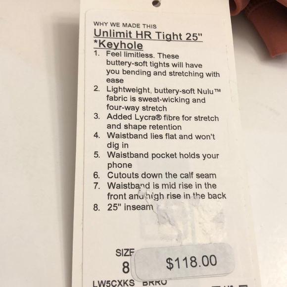 Lululemon Unlimit Leggings Tights - Picture 7 of 7